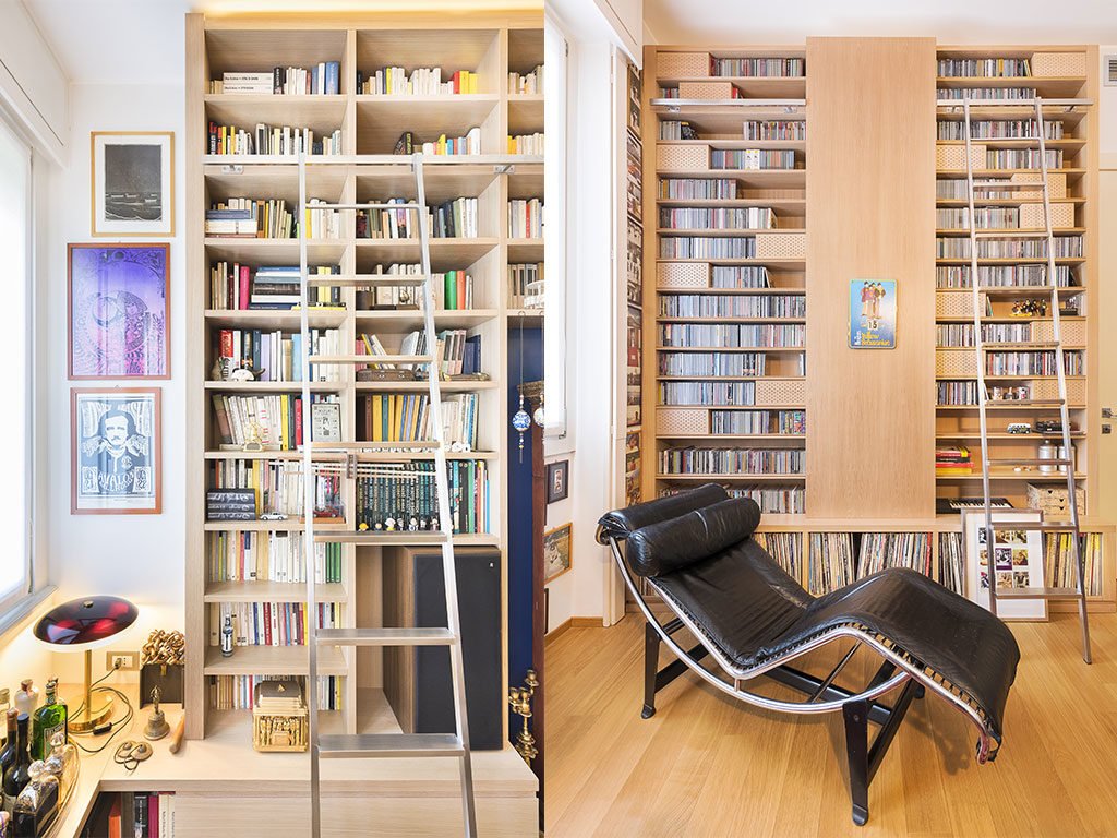 libreria casa parete scala