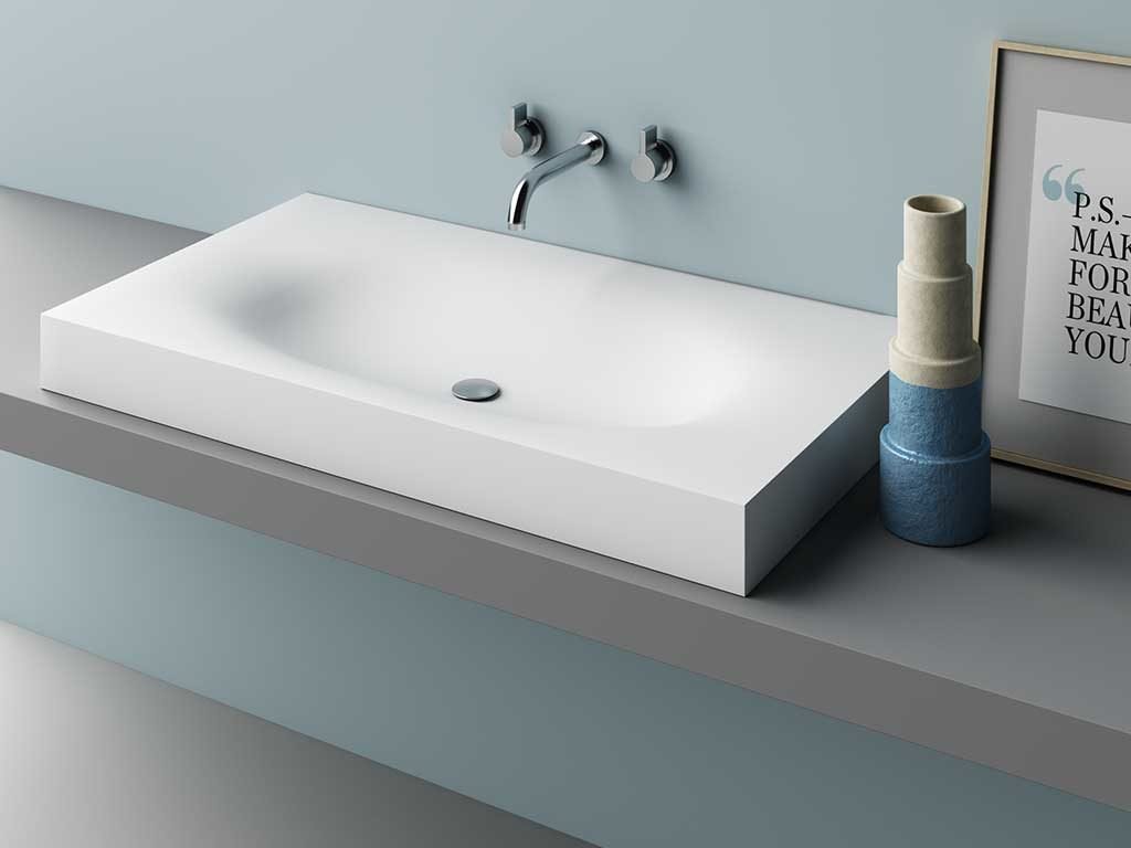 lavabo soprapiano corian