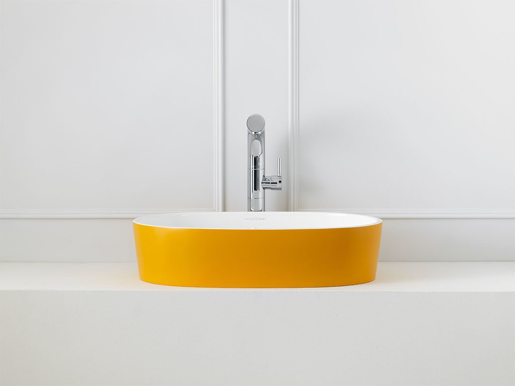 lavabo appoggio colore giallo