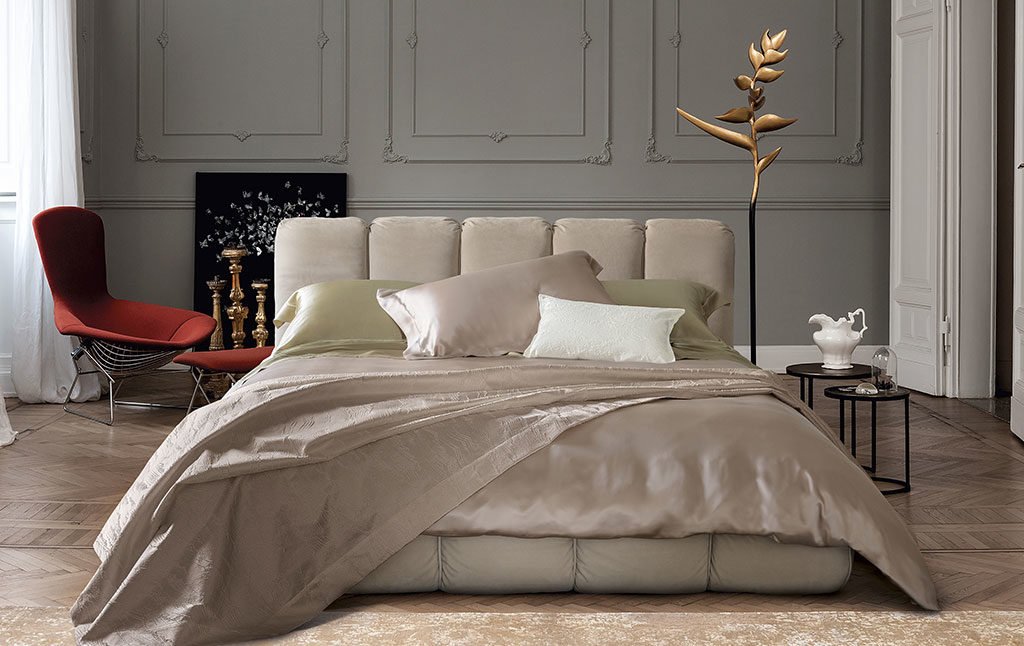corredo letto tortora lucido