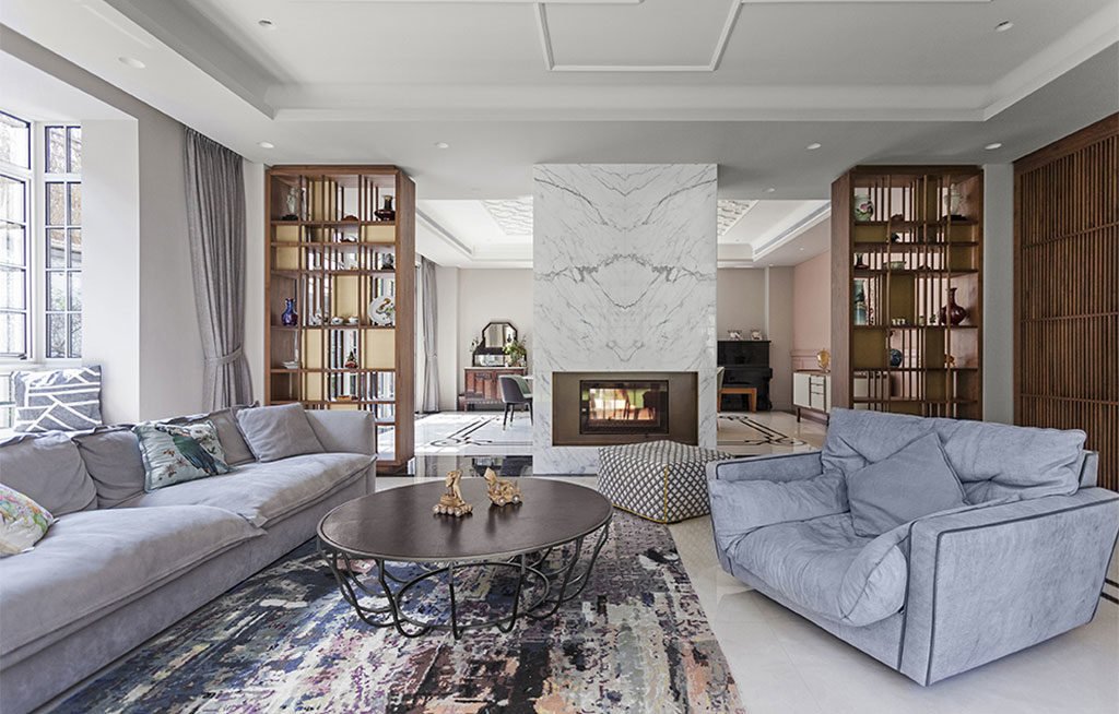 salotto interno villa