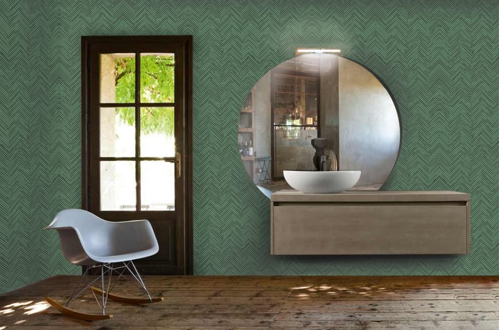 parati tweed verde bagno