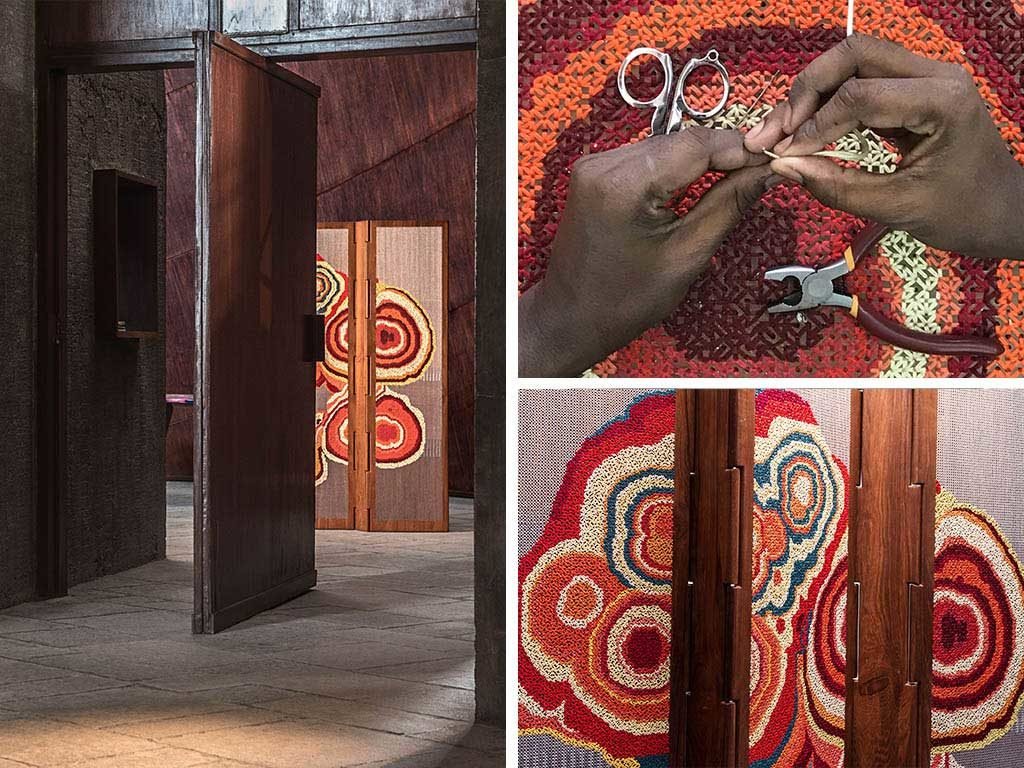 paravento design legno fatto a mano
