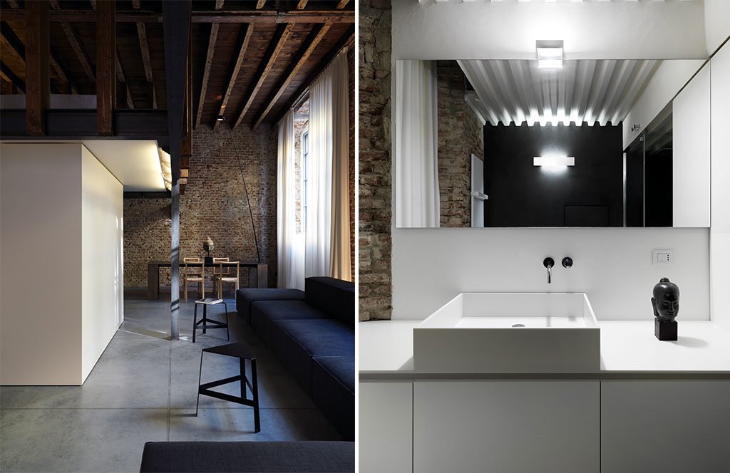 loft zona salotto e bagno