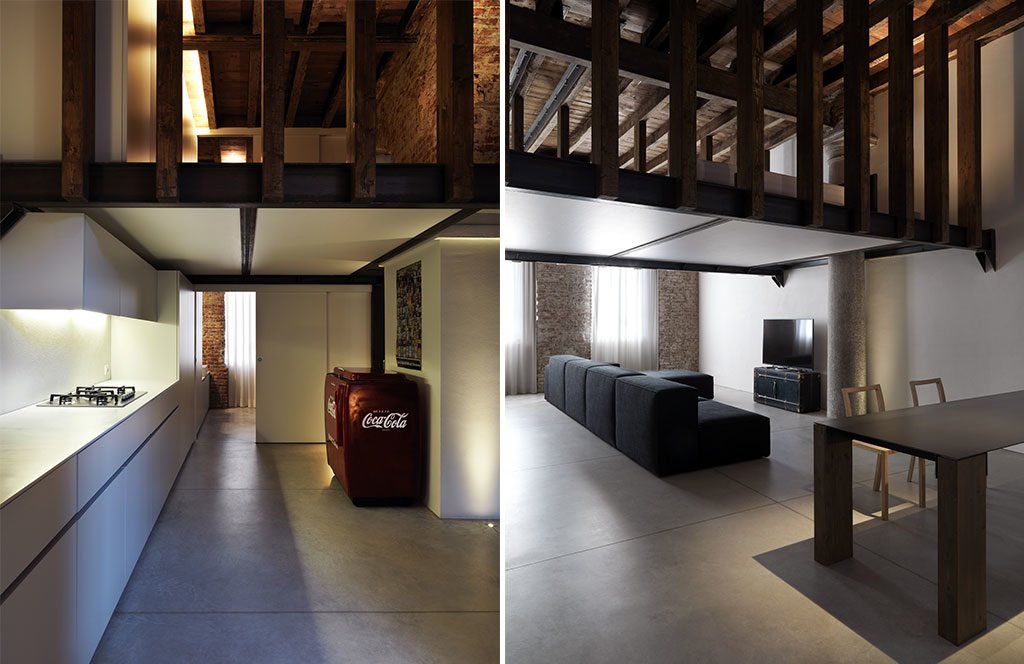 cucina e zona giorno loft milano