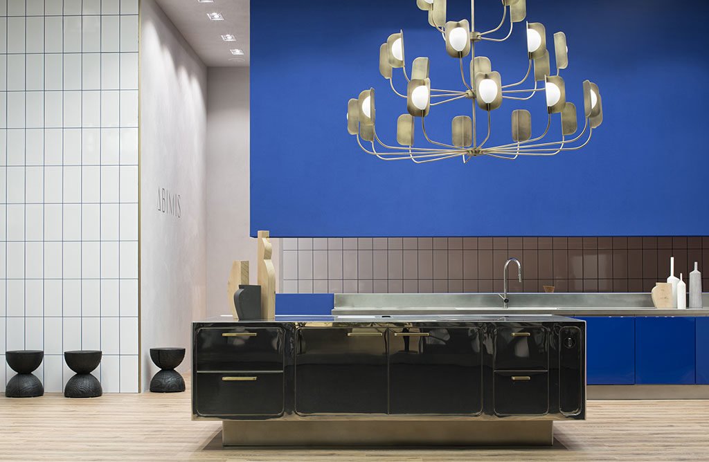 cucina isola acciaio