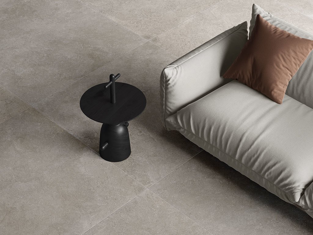 pavimento effetto pietra living