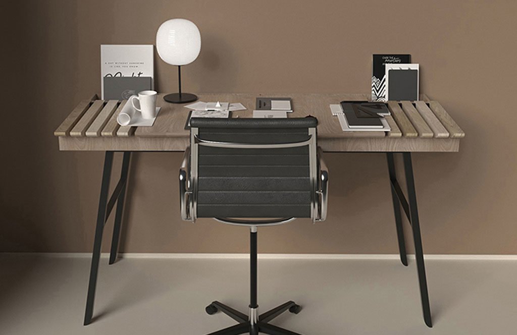 scrivania legno minimal design