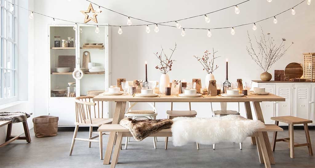 tavola natale luci