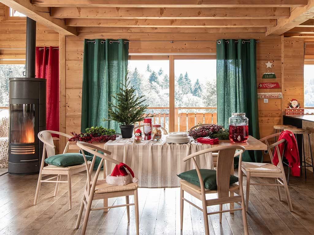 tavola natale minimal baita legno