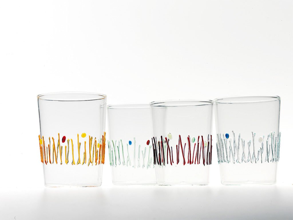 bicchieri vetro borosilicato decoro a mano