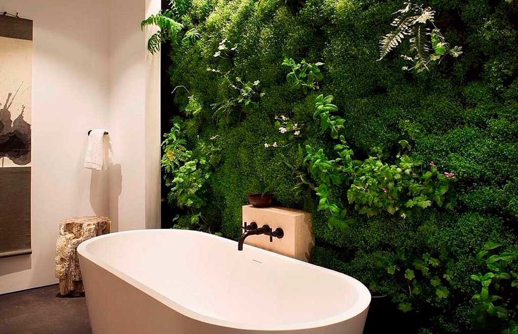 parete verde bagno