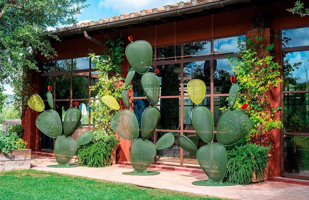 scultura in acciaio ficus giardino