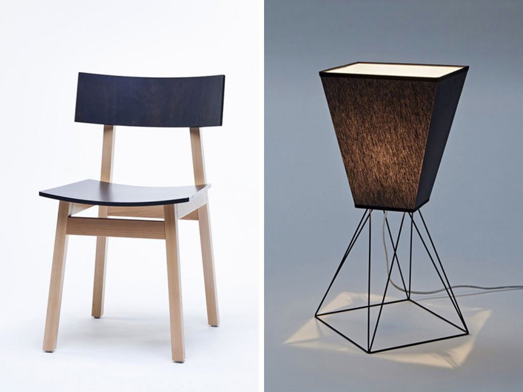 sedia e lampada di design