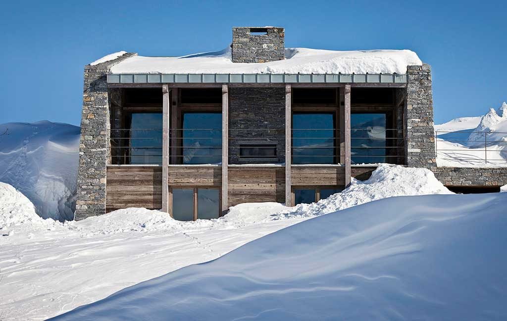 casa legno pietra alpi