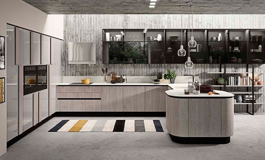 cucina penisola stondata