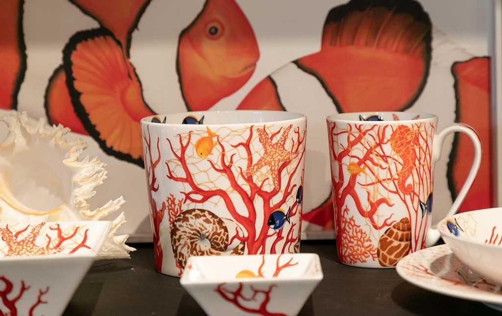ceramica decoro corallo
