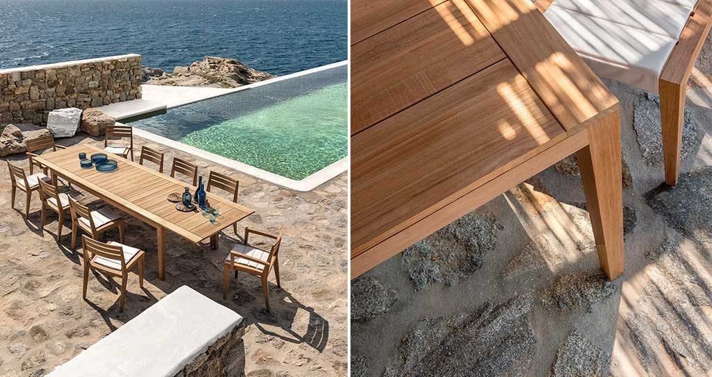 tavolo teak rettangolare allungabile esterno