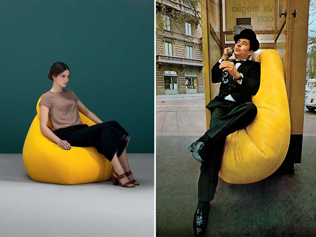 poltrona a sacco giallo
