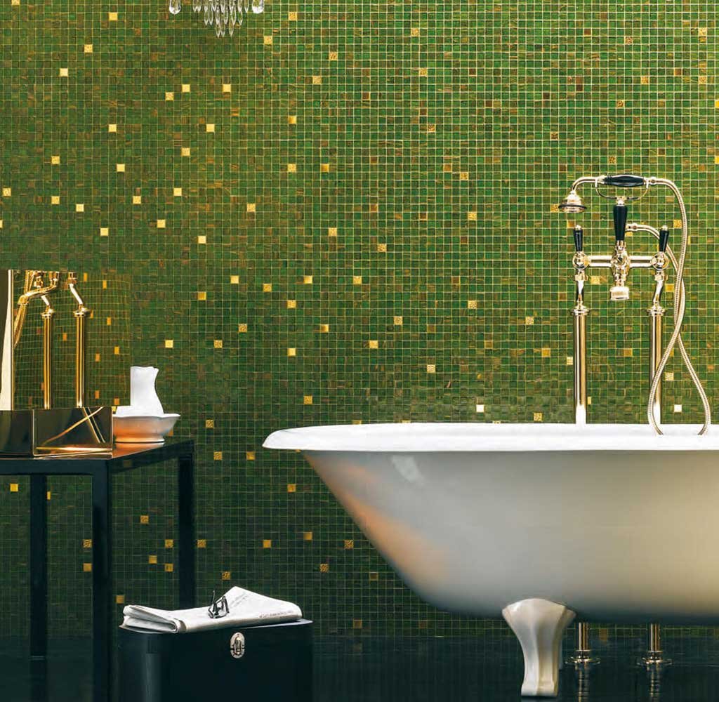 piastrelle mosaico verde