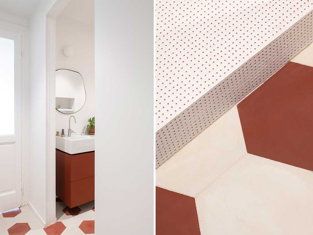 bagno ristrutturato pavimento esagoni