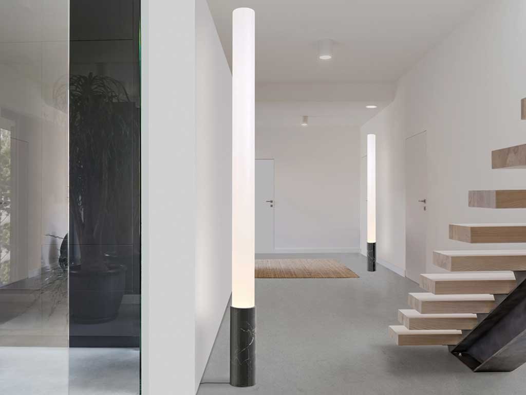 lampada terra base marmo