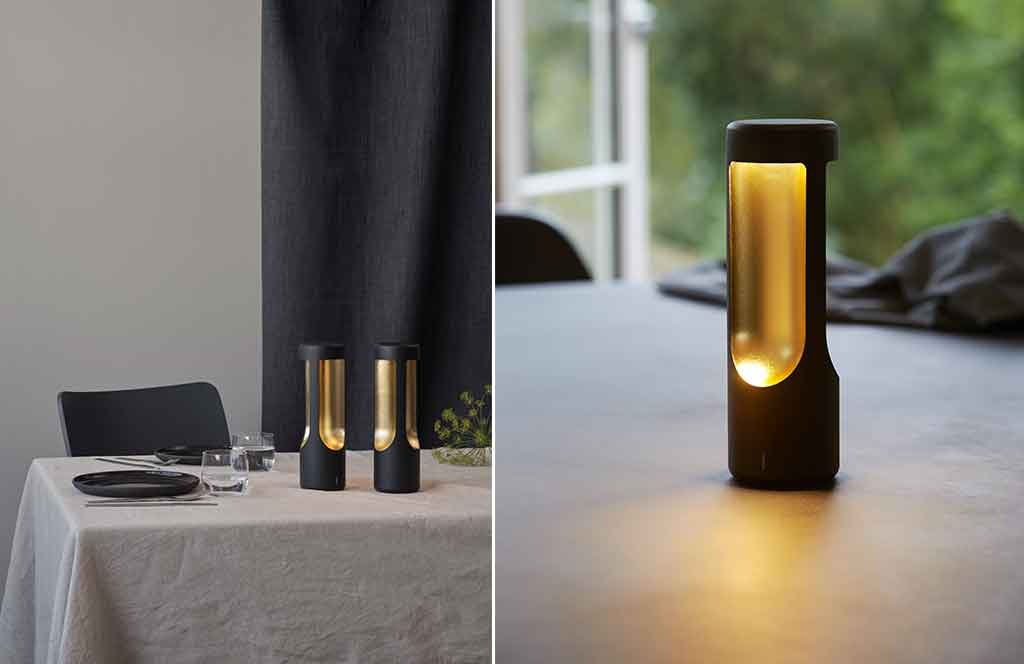 lampada led oro tavola