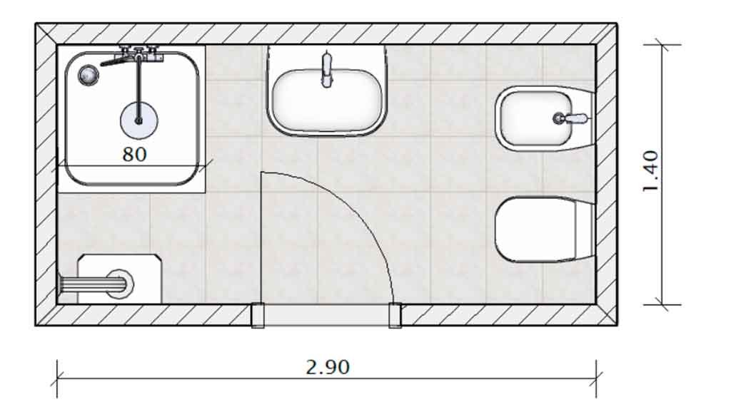 pianta progetto secondo bagno