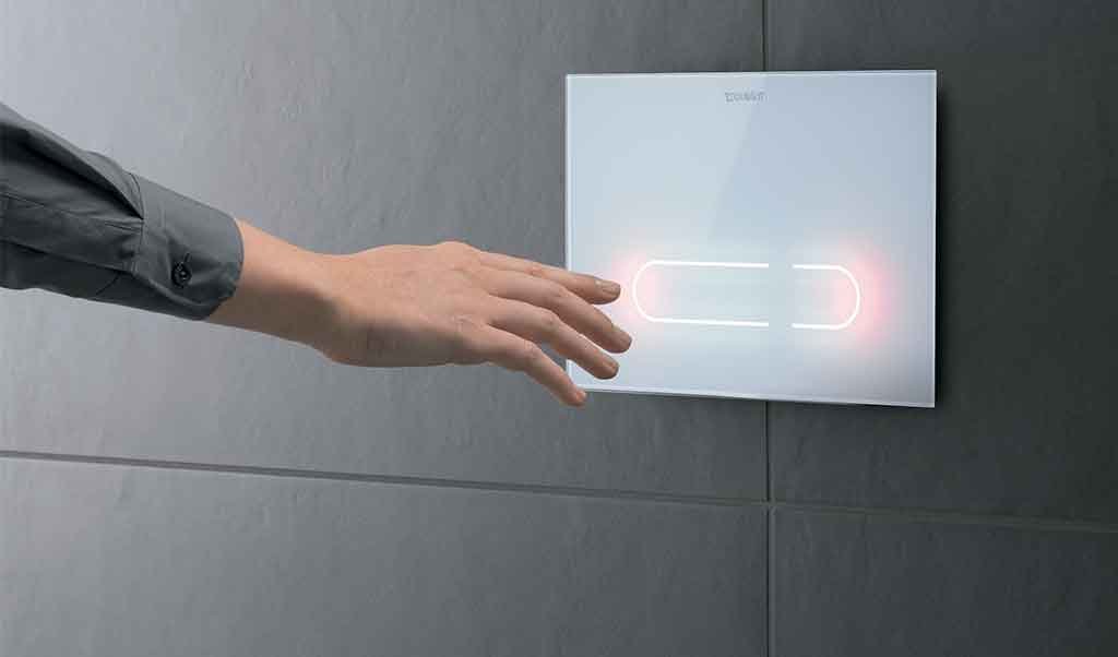 placca scarico bagno illuminata