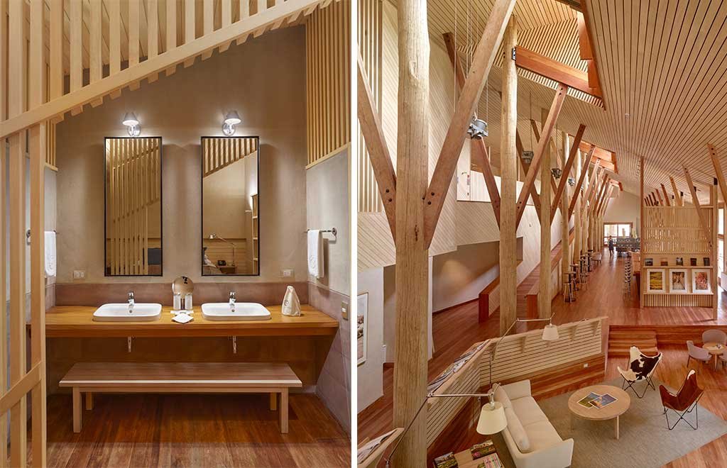 bagno e hall hotel legno