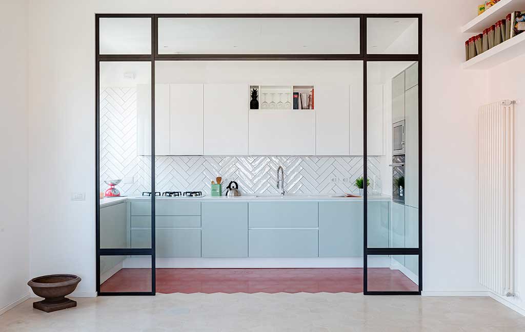 cucina e living comunicanti