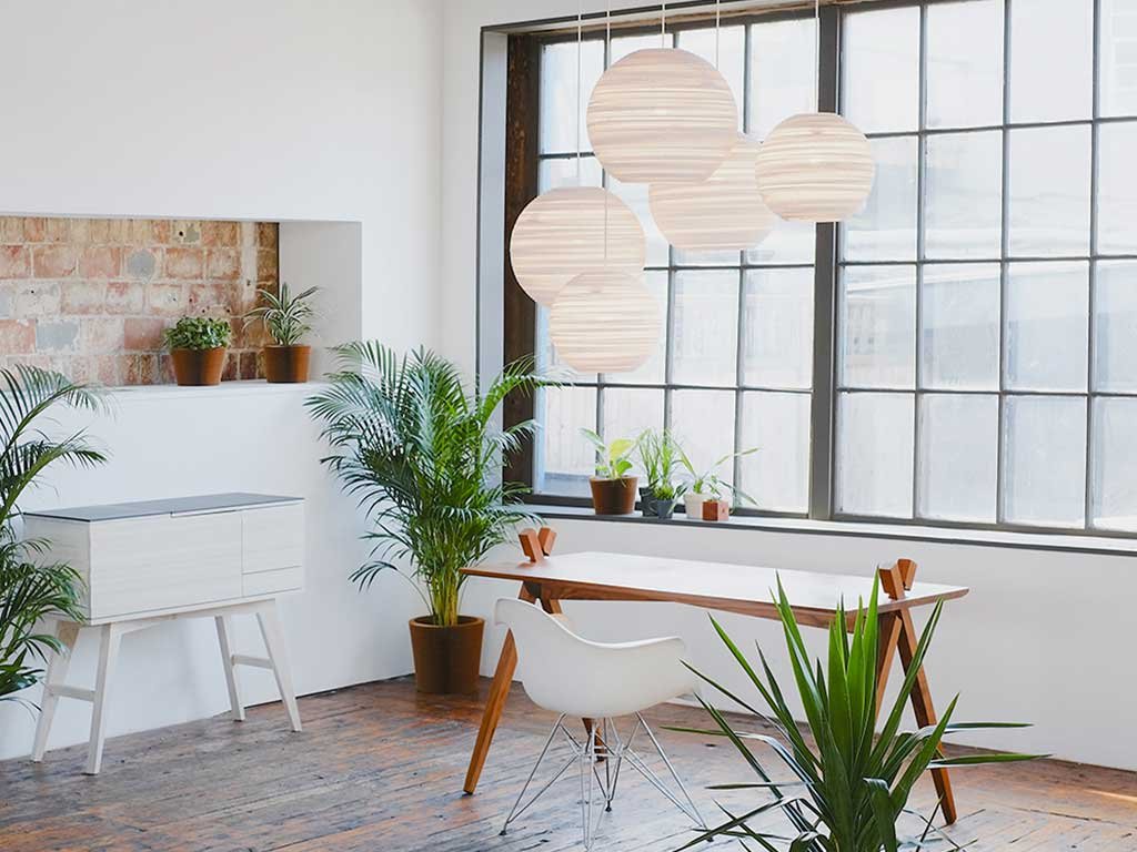 lampadari sfera cartone bianco