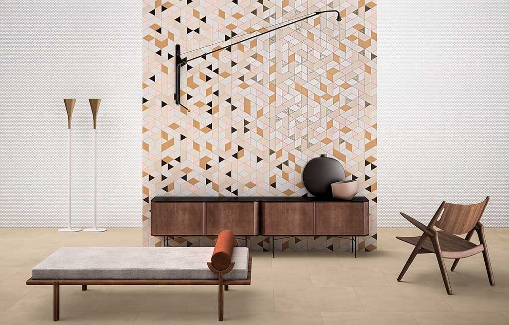 parete piastrelle geometriche