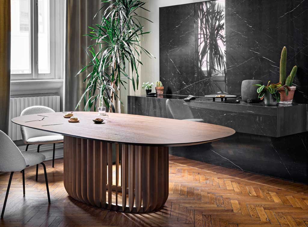 tavolo legno ellittico