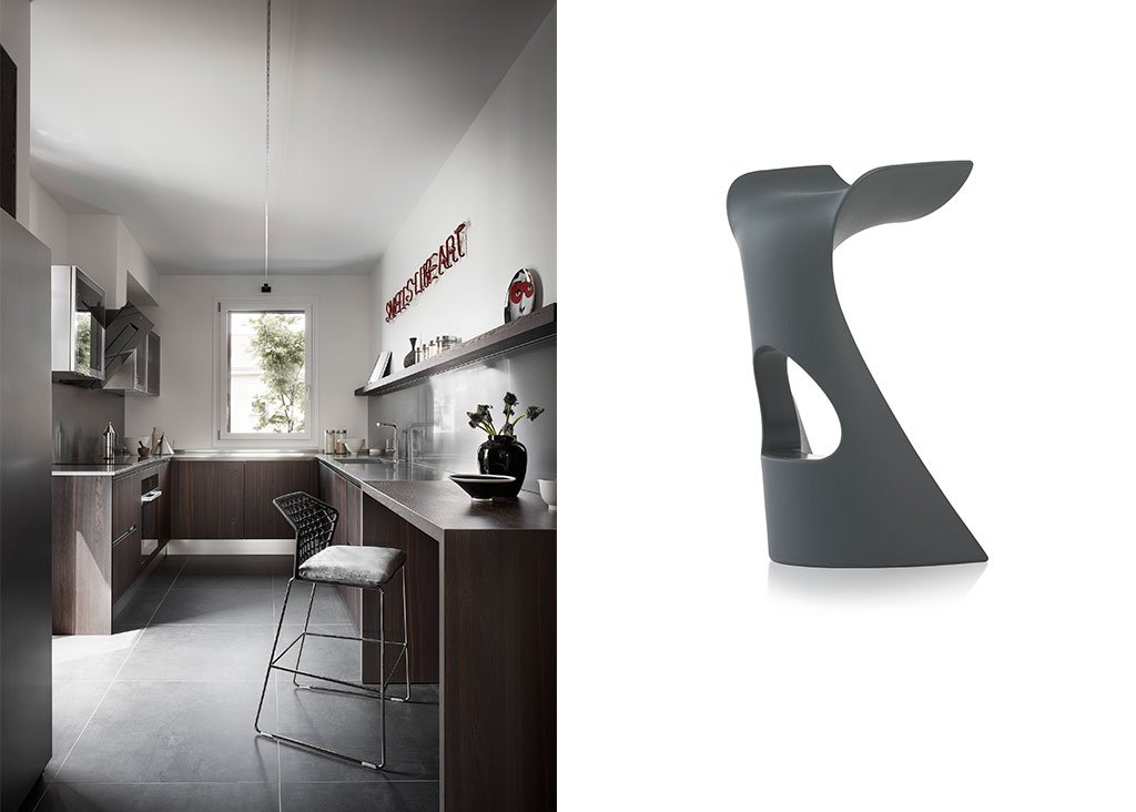cucina su misura e sgabello koncord
