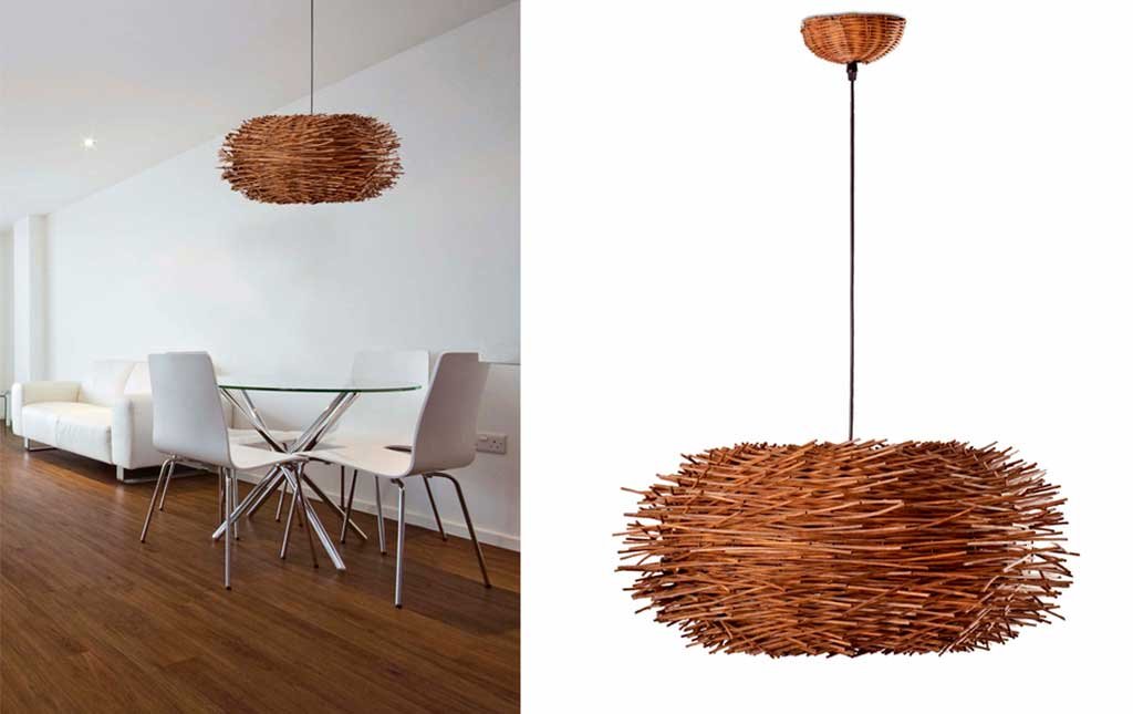 lampada nido rattan