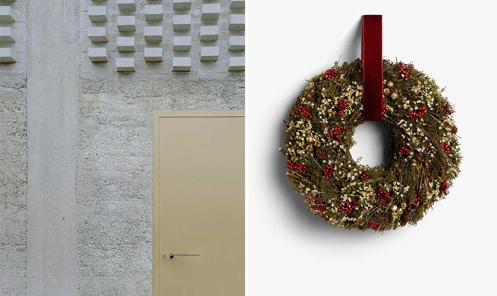 parete cascina e ghirlanda natale