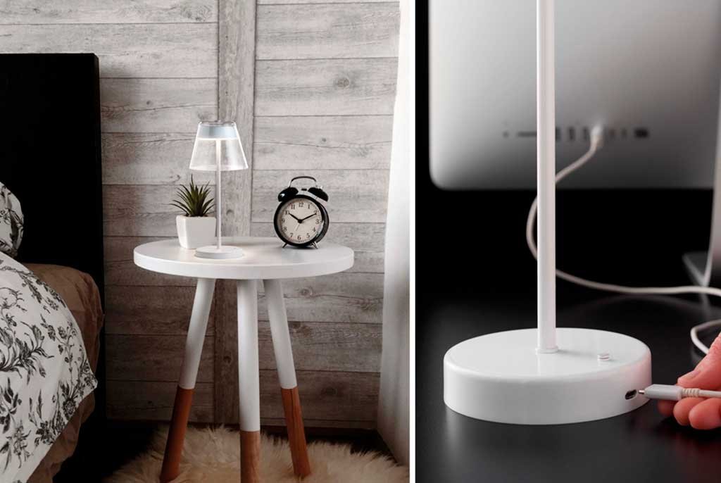 lampada bianca ricaricabile usb tavolo