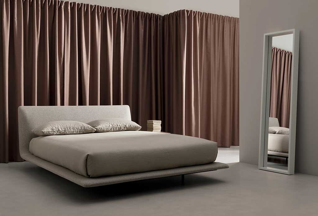 letto grigio camera matrimoniale
