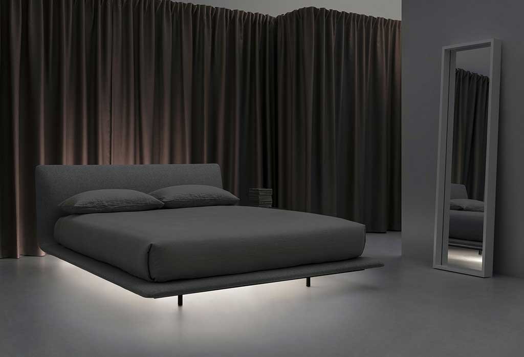 letto illuminato sotto