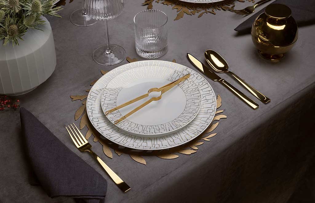 tavola natale posate oro