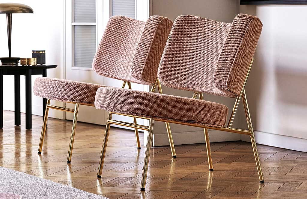 poltroncina anni 50 stile tessuto