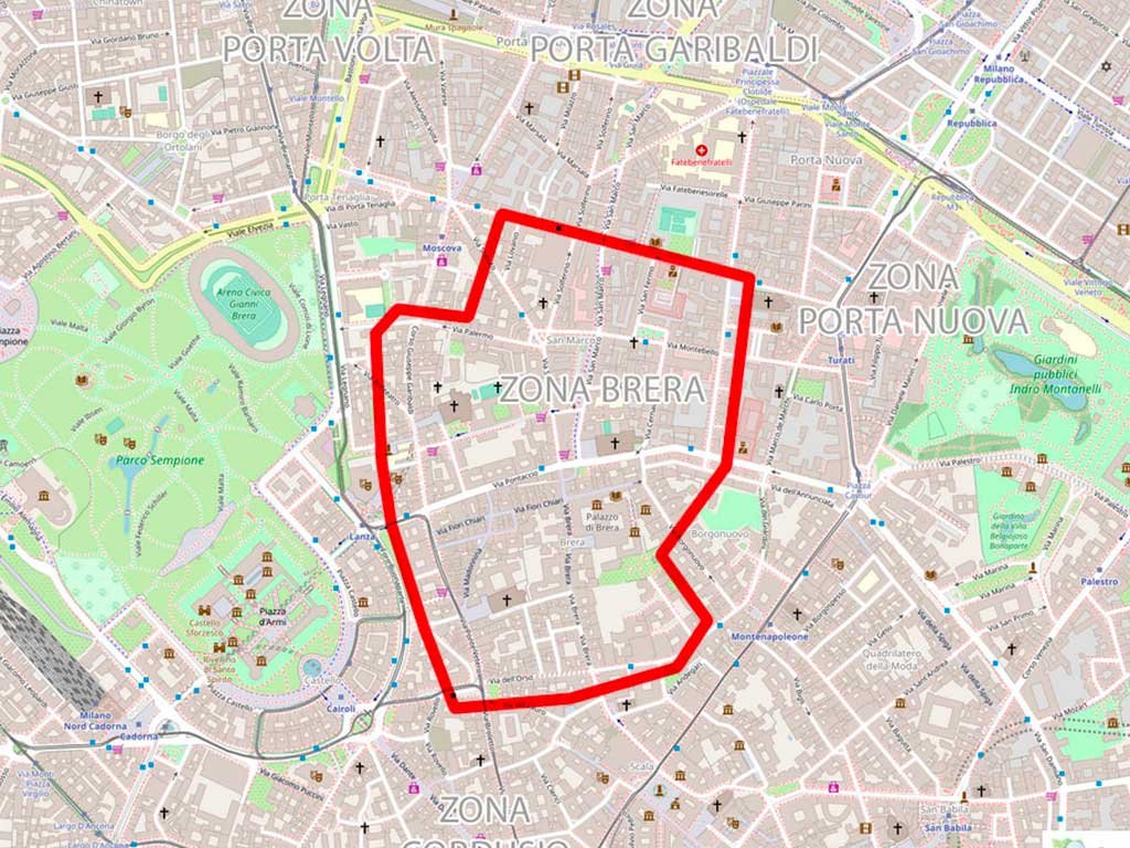 mappa brera