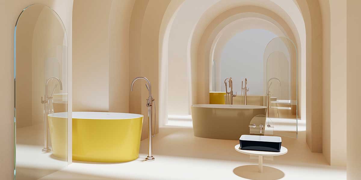 vasche e lavabo colorati