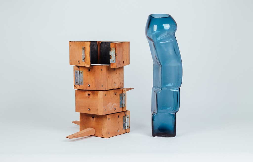 vaso alto vetro stampo legno