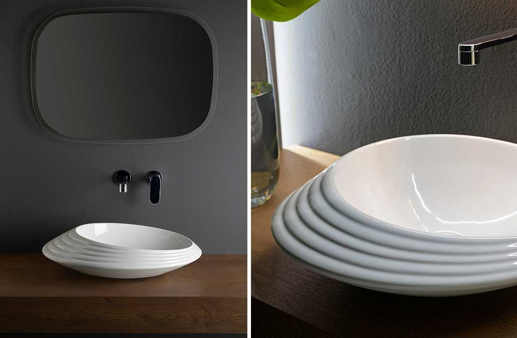 lavabo appoggio ceramica stile conghiglia