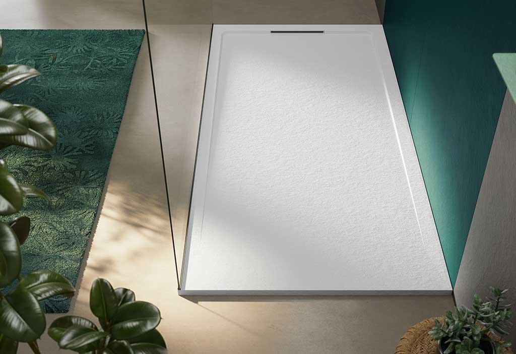 piatto doccia effetto pietra bianco