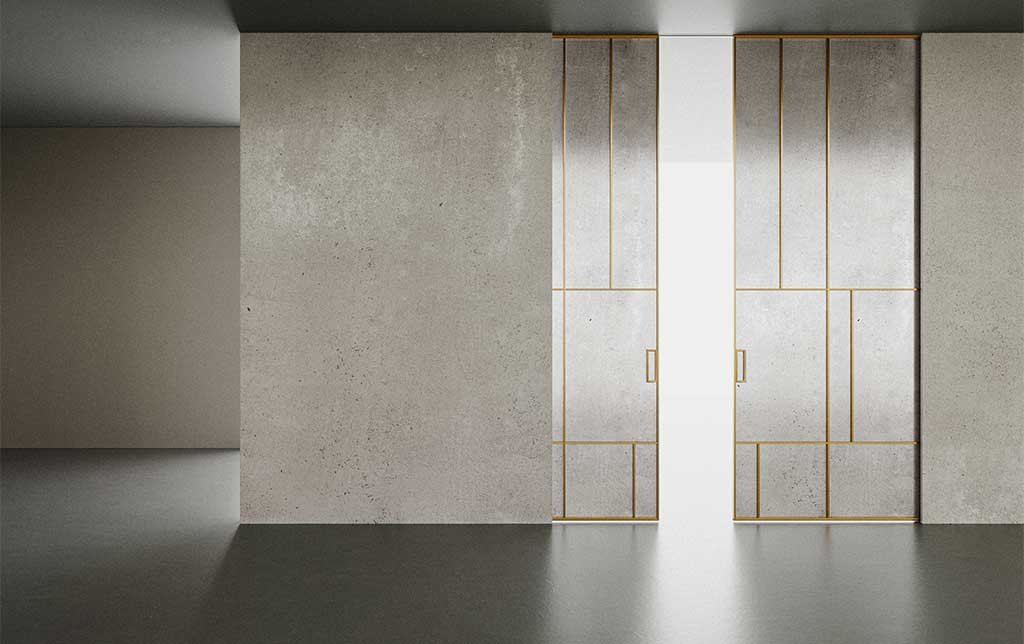 doppia porta scorrevole design