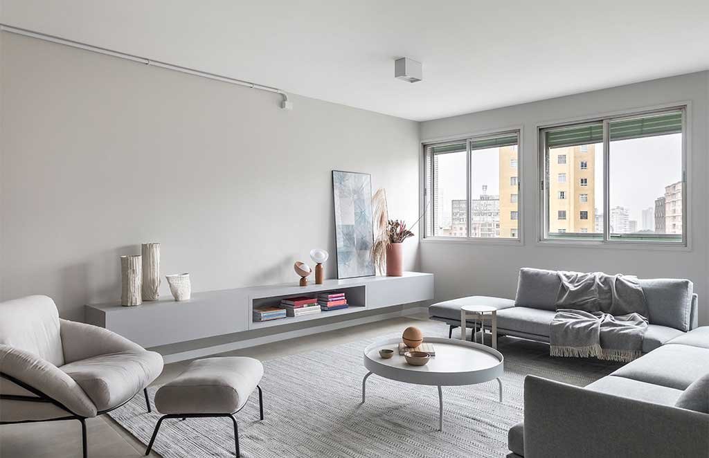 living monocromatico stile scandinavo