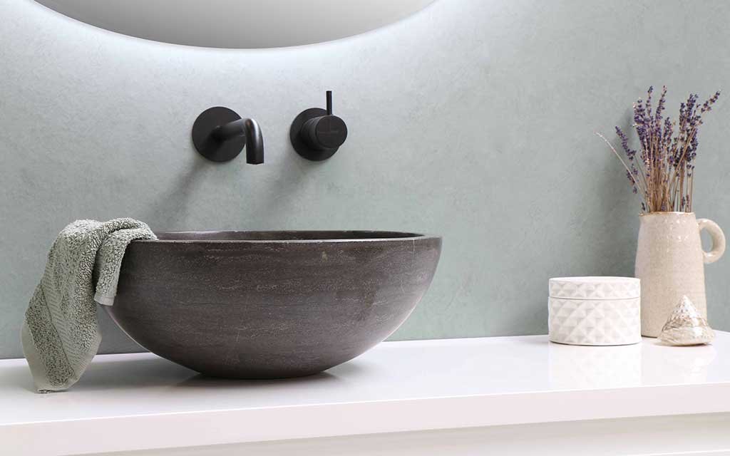 lavabo appoggio catino tondo color terra